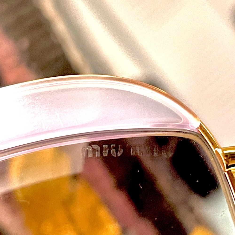 Miu Miu Gold & tortoise Purplish gray Sunglasse Square aviator Frames with case - Picture 6 of 17